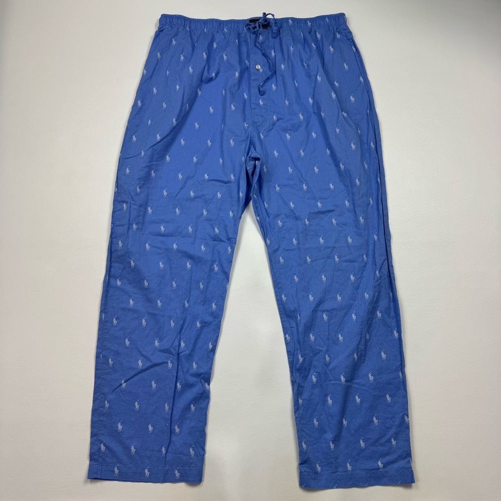 Polo Ralph Lauren Light Blue Pajama Pants With White Ponies Size XL